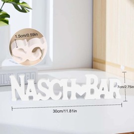Funtery Candy Bar Sign, Candy Bar Accessories, White Candy Bar Decoration, Wooden Banner, Sweetsbar Table Decoration for Party, Festival, Such as Weddings, Birthdays, etc.