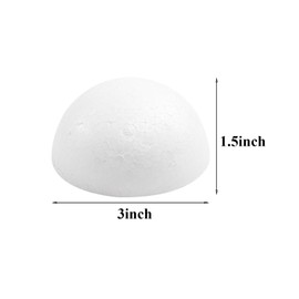 Crafjie 24PCS 3 Inchs Half Foam Balls White Half Round Polystyrene Foam Balls Craft Supplies Hemispherical Christmas Craft Ballfor DIY Home Craft Project and Art Decoration