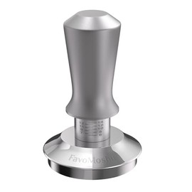 FavoMoshu Espresso Hand Tamper,Coffee Hand Press With Double Springs Loaded,304 Stainless Steel,Great Coffee Accessories Tools for Home and Commercial Coffee Shop (Silver, 53mm)