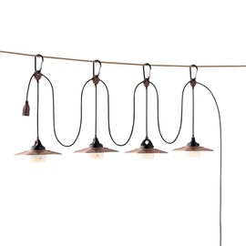 LOGOS 74175042 USB Shade Lantern, 4 Row Type, Bronze, Approx. Length 130.0 inches (330 cm)