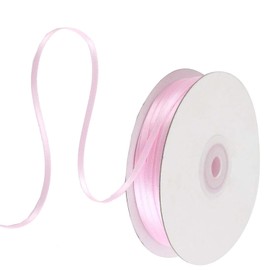 100 Yards Satin Ribbon Pink, 3mm Double Sided Ribbon Gift Ribbon Decorative Ribbon Silk Ribbon Double Satin Ribbon Satin Ribbon for Wedding Birthday Party Decoration, Gift Wrapping, Crafts