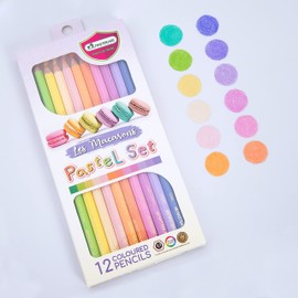 MASTERART Pastel Colored Pencils 12 Colors for Kids and Adults Coloring (LES MACARONS PASTELS)