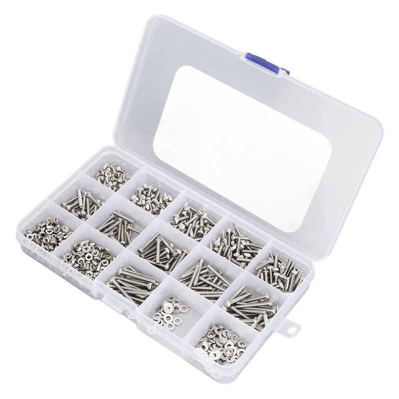 840Pcs Bolts Nuts Assortment Kit Metric M2.5 Assorted Cap Hex