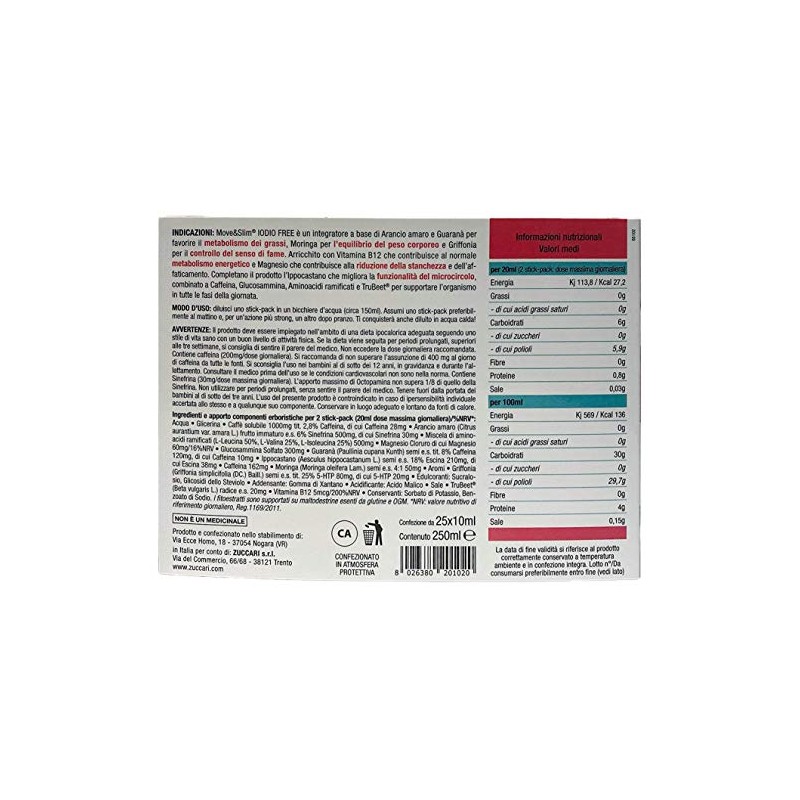 ZUCCARI Move & Slim® Iodine Free - 25 stick-packs x