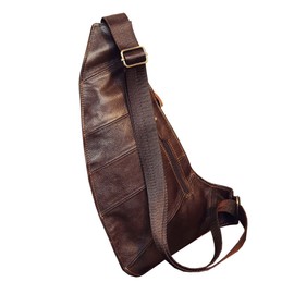 Xieben Vintage Leather Sling Chest Bag Shoulder Bag for Men Women Travelling Outdoor Shoulder Bag Backpack Daypack