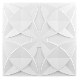 Art3d Decorative Ceiling Tile 2x2 Glue up, Suspended Ceiling Tile Pack of 12pcs White Floral