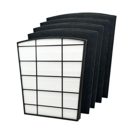 Airloria Replacement Filter Set Compatible with Live-Pure Bali Series LP550TH LP550THP Air Purifier, Includes 1 HEPA Filter + 4 Pre-Filters, 5-Piece Filter Kit