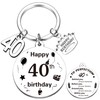 Aurmonigo Happy Birthday Gifts Keyring - Inspirational 40th Birthday Gift