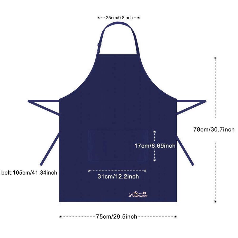Viedouce 2-Pack of Waterproof Cooking Aprons with Pockets, Adjustable Kitchen