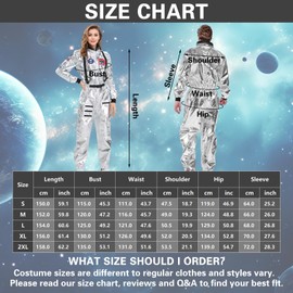 Maryparty Astronaut Costume Astronaut Jumpsuit Costume for Men Women Spaceman Suit Fancy Dress Spaceman Cosplay for Adult (L)