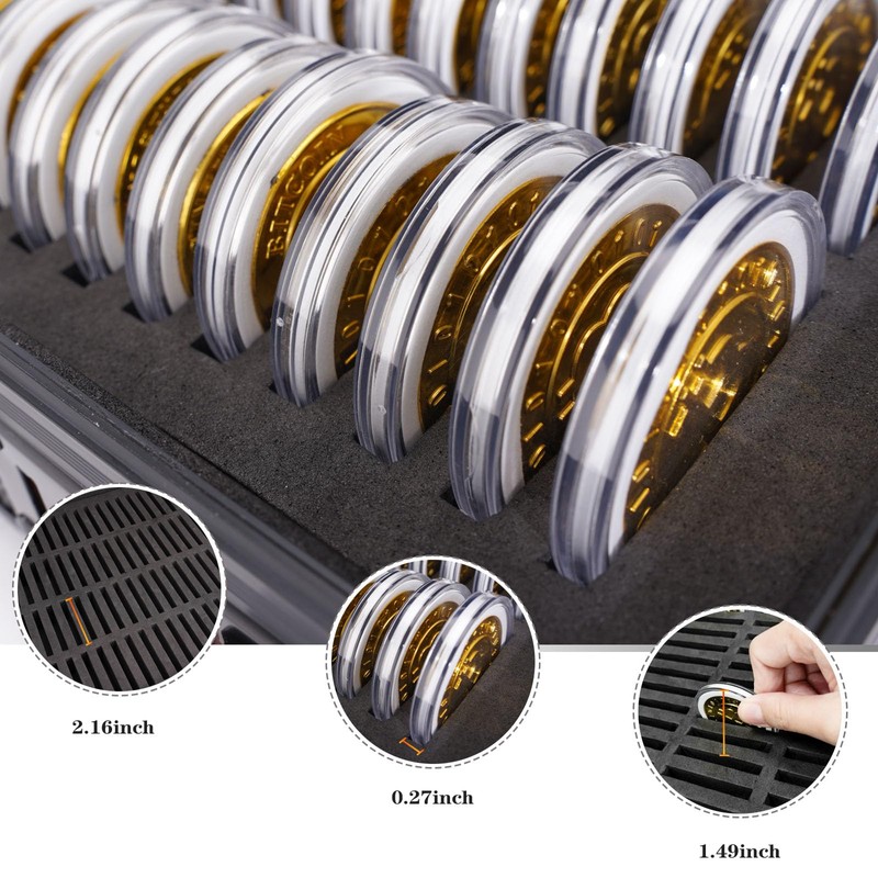 BAGAKE Coin Collection Box with Combination Lock,100 Slots Lockable Case,