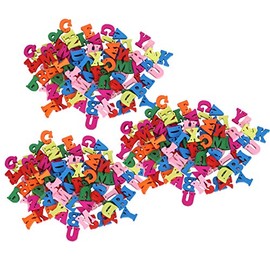 Zerodis Botones de Letras de Madera, 300 Uds. Botones de Madera Coloridos para Manualidades DIY Hechos a Mano, Suministros Educativos para Niños para Ropa, Costura, Arte de Colección de Recortes