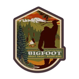 Die Cut Sticker Great Smoky Mountains, Home of Bigfoot, Contour Vinyl Sticker 1 to 3 inches (Waterproof Decal for Cars, Water Bottles, Laptops, Coolers), Small