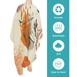 Cowboy Boots Barber Cape - Salon Hair Cutting Cape for Women,Men,Kids,Adults,Western Middle Century Boho Reteo Leaves Haircut Cape with Elastic Neckline Hairdressing Stylist Cape Gown Accessories