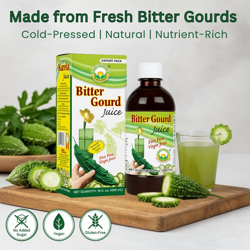 Basic Ayurveda Bitter Gourd (Karela) Juice | 16.23 Fl Oz