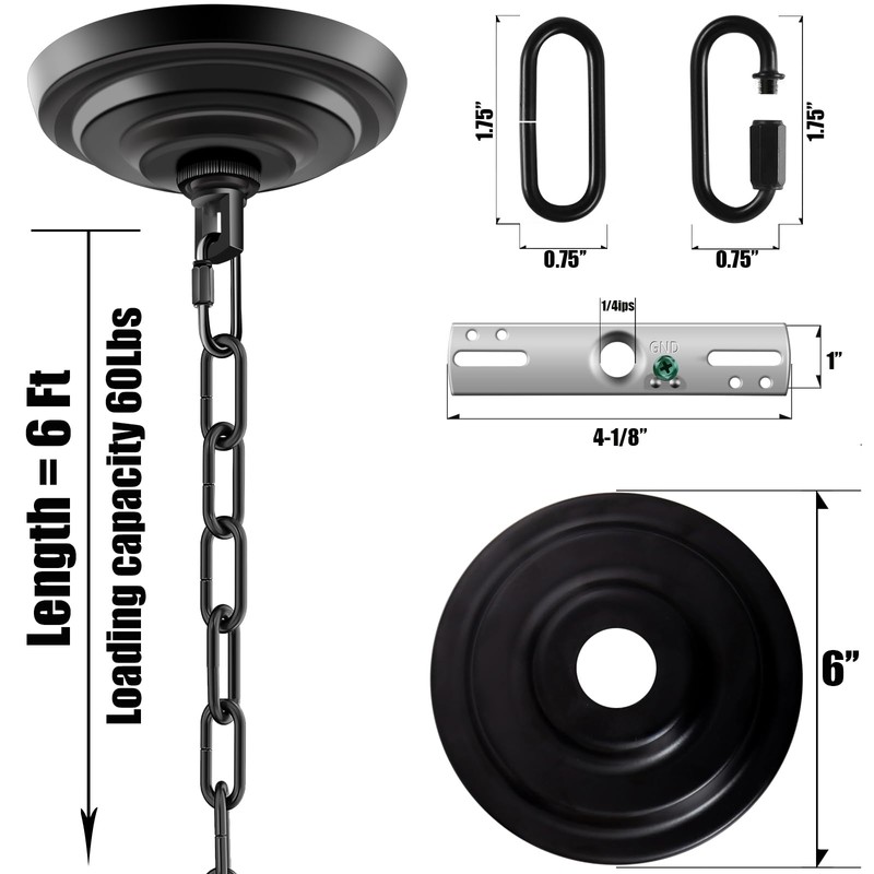 MAYOMAJO 6 Inch Light Canopy Kit with 6 Feet Hanging
