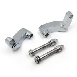 HASkulle Motorcycle Mirror Extenders Chrome Mirror Relocation Extension Adapter Kit Compatible with Harley Davidson Heritage Flstc Fxcwc Super Glide Fxdc Wide, Silver