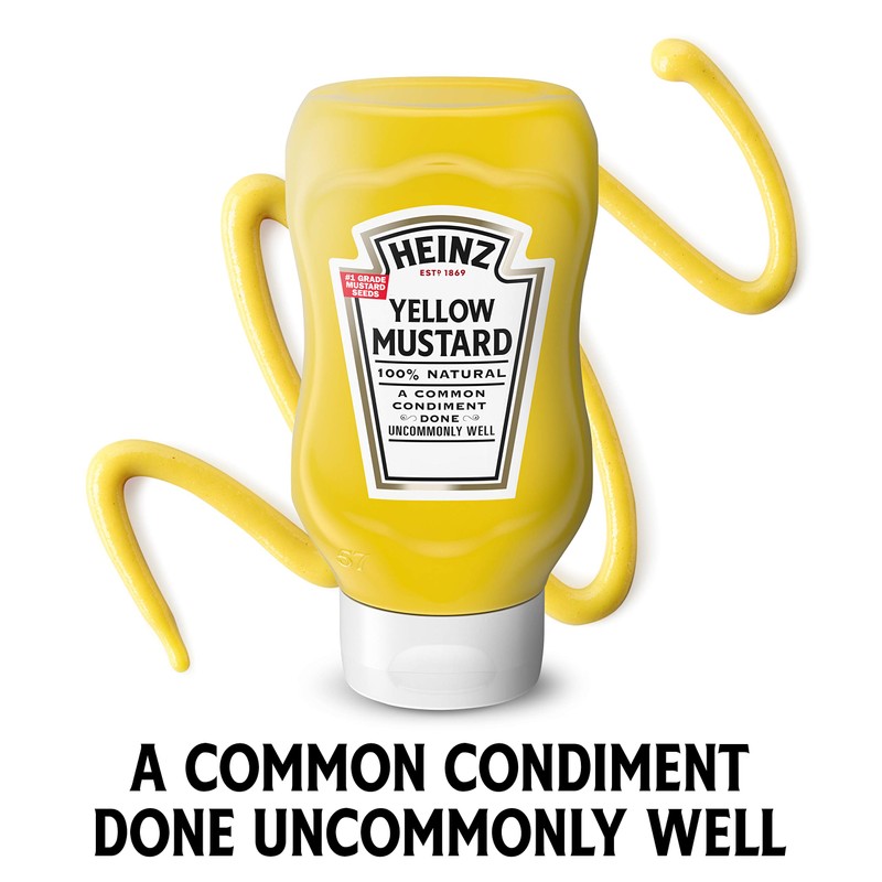Heinz 100% Natural Yellow Mustard (12 ct Pack, 14 oz
