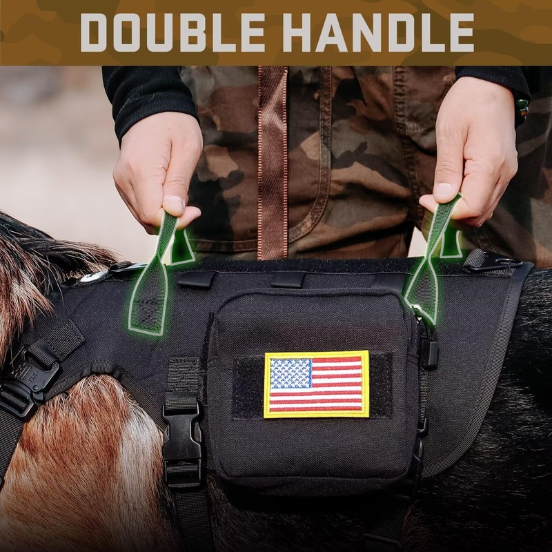 Forestpaw Tactical Dog Harness for Large Dogs,Tactical Dog Collar with