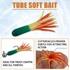 35PCS Tube Bait Crappie Lures Tube Jigs Heads Kit Tube