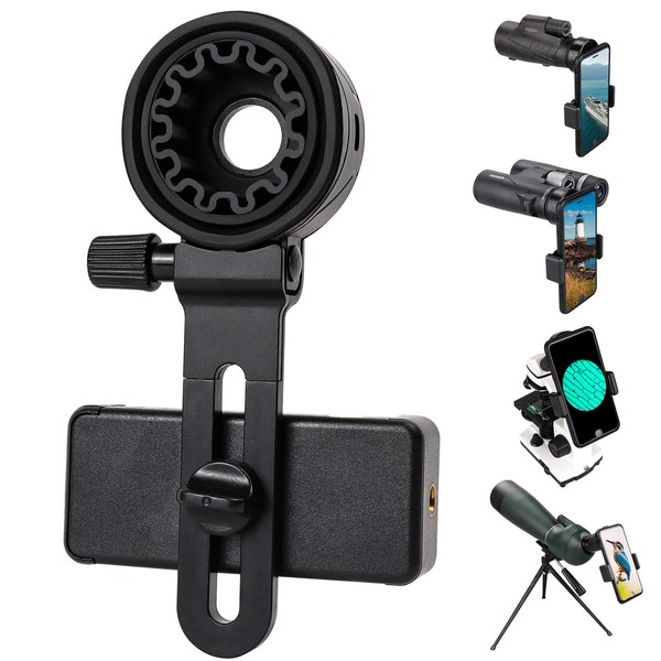 LAKWAR Telescope Phone Adapter, Universal Cell Phone Mount Compatible Binoculars,