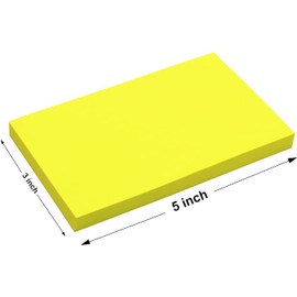 12 Pads-3 Inch x 5 Inch Large Sticky Notes, 76 x 127 mm 6 Brilliant Colors Assorted Self-Stick Pads,80 Sheets Each Pad for Reminder, Check List