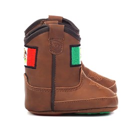 ARIAT Unisex Infant Lil Stompers Boot, Brown (Mexico Flag), 1