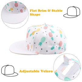 Summer Baby Baseball Caps Toddler Sun Hat for Boys Girls Adjustable Kids Trucker Hats (White Pineapple, 6-24 Months)