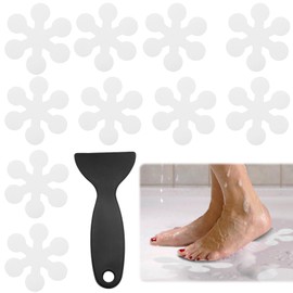 Coufce Bathtub Stickers Non Slip, White Tubs Safety Shower Treads, Adhesive Sticker for Bathroom Bathtub, Shower Floor,10 * 10 cm (12Pcs)