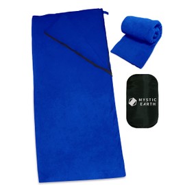MYSTIC EARTH Sleeping Bag, Envelope-shaped, Inner Shruff, Fleece, Large Size, Thermal, Disaster Preparedness Blanket, Earthquake Prevention, Disaster Prevention, Camping, Sleepovers, Multi-functional,