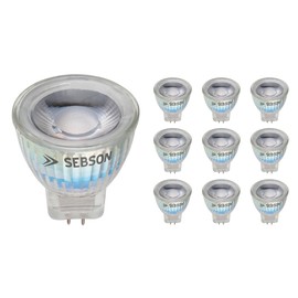 SEBSON LED Bulb GU4 / MR11 Warm White 3 W Replaces 20 W Incandescent Bulb 220 Lumen LED Spotlight 36° 12 V DC Diameter 35 x 40 mm Pack of 10