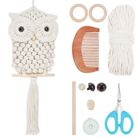 FREEBLOSS Macrame Owl Kit for Beginners Macrame Wall Hanging Kit Macrame Tassels Wall Haning Boho Wall Hanging DIY Macrame Kit Macrame Owl Wall Hanging Decor for Adults Gift
