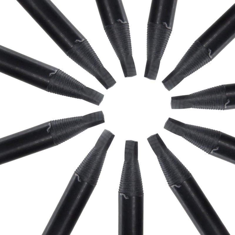 KZBOY Microblading Eyebrow Mapping Pencils with a Sharpener(Black)