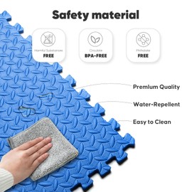 Home Gym Mat, Puzzle Exercise Mat,EVA Interlocking Foam Floor Tiles for Home Workout Equipment and Kids' Play Areas - Blue, 24 in x 24 in x ½ in - 32 Tiles (Blue, 32 Pack 128 sq ft)