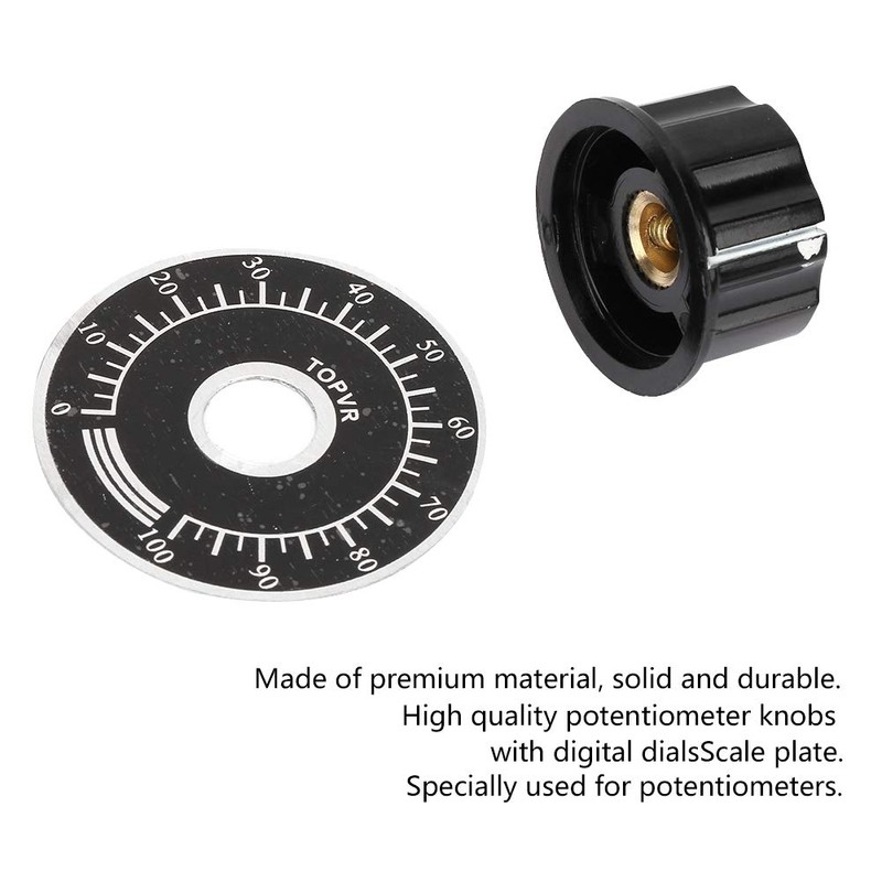 5Pcs Potentiometer Knobs 6mm, Knurled Control Knob With Digital Dial