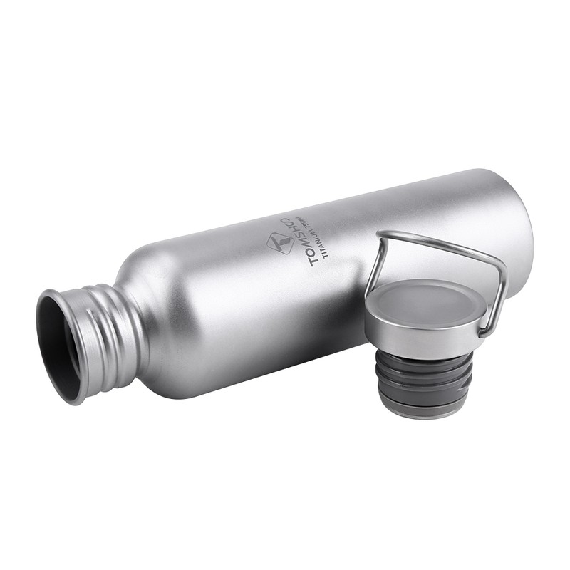TOMSHOO 550ml Full Titanium Water Bottle with Extra Plastic Lid
