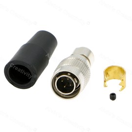 Alvins Hirose 4-Pin Connector HR10A-7P-4P Male Plug for Sony Venice | Zoom F8/F8n| Sound Devices 664(6PCS, Male)