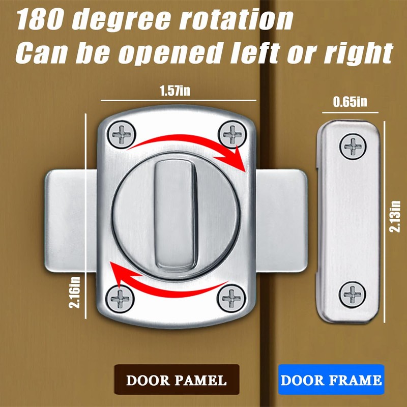 Night Security Reinforcement Latch for Single-Sided Indoor and Outdoor Locks