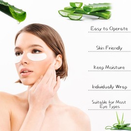 Eye Gel Pads, Lint Free Eyelash Patches, 50 Pairs Under Eye Gel Pads for Pro Salon and Individual Eyelash Extension (Black)