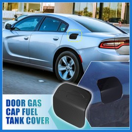 VekAuto Carbon Fiber Pattern Fuel Tank Cover Door Gas Filler Cover Replacement Accessories for Dodge Charger 2011-2021 Auto Accessories