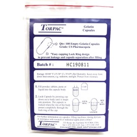 Torpac Gelatin Capsules (# 0 100ct)