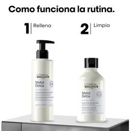 L'Oréal Professionnel Metal Detox Kit | Tratamiento Pre-Shampoo 250ml + Shampoo en Crema Anti-Depósito Metales 300ml | Previene el Quiebre y Protege e
