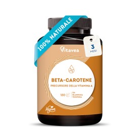 Betacarotene Integratore Abbronzatura Forte 180 Capsule - Attivatore Melanina da Estratto di Carota - Vitamina A Naturale Senza Additivi - Pelle Dorata Uniforme e Duratura - Vitavea