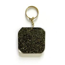 CRYSTALMIRACLE Golden Pyrite 3 Inches Key Chain Crystal Healing Fashion Accessory Handcrafted