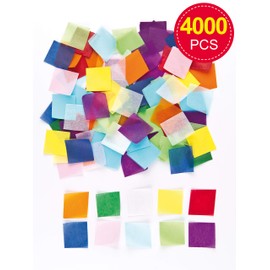 Baker Ross EV2752 Mini Rainbow Tissue Paper Squares (Pack of 4000) Assorted Tissue For Arts & Crafts Fun