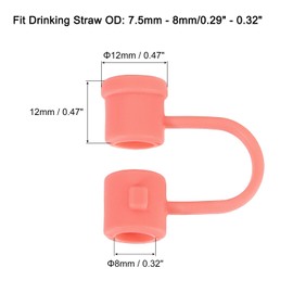 uxcell 12Pcs Straw Cover Cap, Red Silicone Straw Tips Cover Fits 7.5-8mm OD Drinking Straws, Reusable Dust-Proof Straw Tips