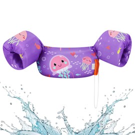HeySplash Children's Swimming Armbands, Cartoon Design, Swimming Aid for Kids Aged 2–6 Years, Swimming Ring, Safe, No Inflation Required, Swimming Belt with Safety Clasp for Boys & Girls, Swimming