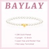 BAYLAY Initial Bracelets for Women Teen Girls, 18K Gold Plated
