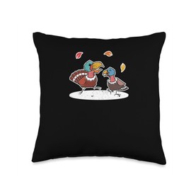 Turkey Meat Thanksgiving Shirt Pilgrim Costume Thanksgiving Day Dancing Turkey Pilgrim Poses Dabbing Throw Pillow, 16x16, Multicolor