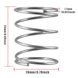 Auvotuis 10Pcs Compression Spring 0.047 inch Wire Diameter Spring Steel Coil Extension Springs (1.2 x 20 x 25mm)